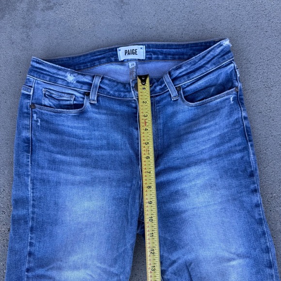 Paige Hoxton Crop Jeans Mid Rise Light Wash Denim Women's Blue Size 29 - Picture 3 of 13